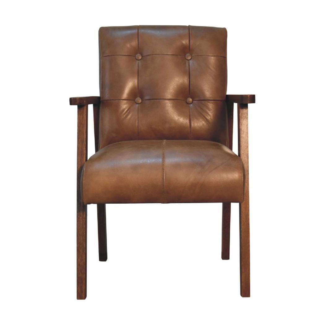 Brown Buffalo Leather Chair | Artisan-Crafted Design