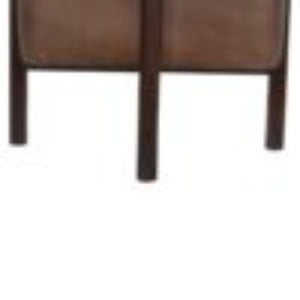Brown Leather Footstool | Solid Leather | Solid Mango Wood Legs | Compact Accent Seating