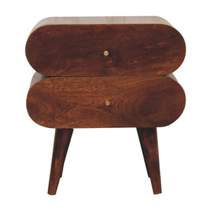 Bubble Bedside Table | Chestnut Finish | Rounded Sculptural Design
