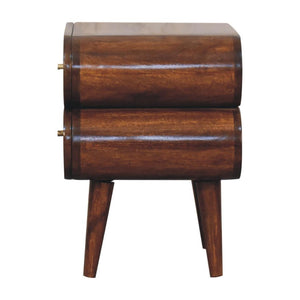 Bubble Bedside Table | Chestnut Finish | Rounded Sculptural Design