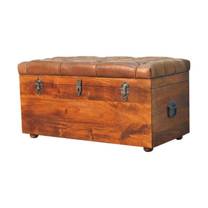 Buffalo Hide Chestnut Storage Trunk | Artisan-Crafted Design