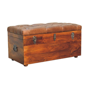 Buffalo Hide Chestnut Storage Trunk | Artisan-Crafted Design