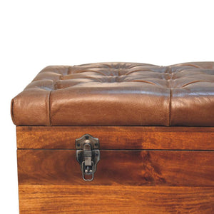 Buffalo Hide Chestnut Storage Trunk | Artisan-Crafted Design