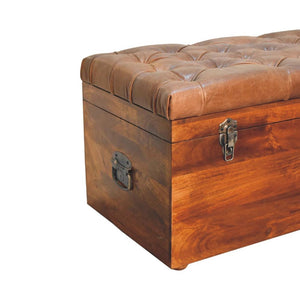 Buffalo Hide Chestnut Storage Trunk | Artisan-Crafted Design