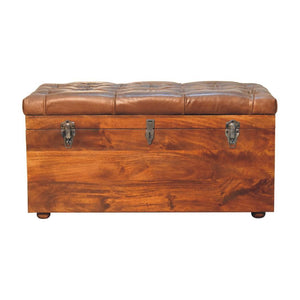 Buffalo Hide Chestnut Storage Trunk | Artisan-Crafted Design