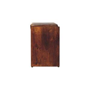 Buffalo Hide Pull-Out Chestnut Shoe Storage Bench | Pull-Out Shoe Storage