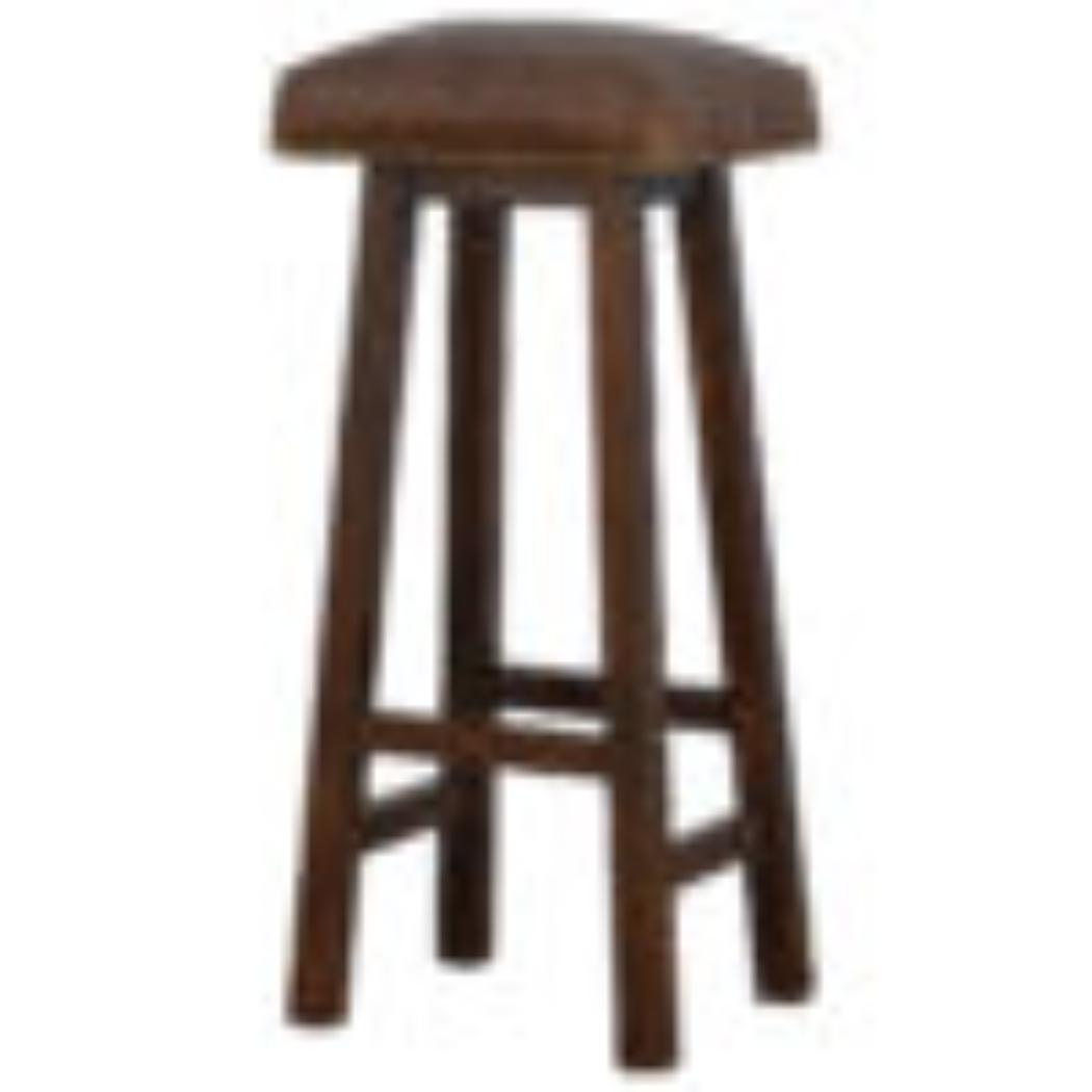 Buffalo Leather Bar Stool | Brass Detail | Statement Kitchen Seating