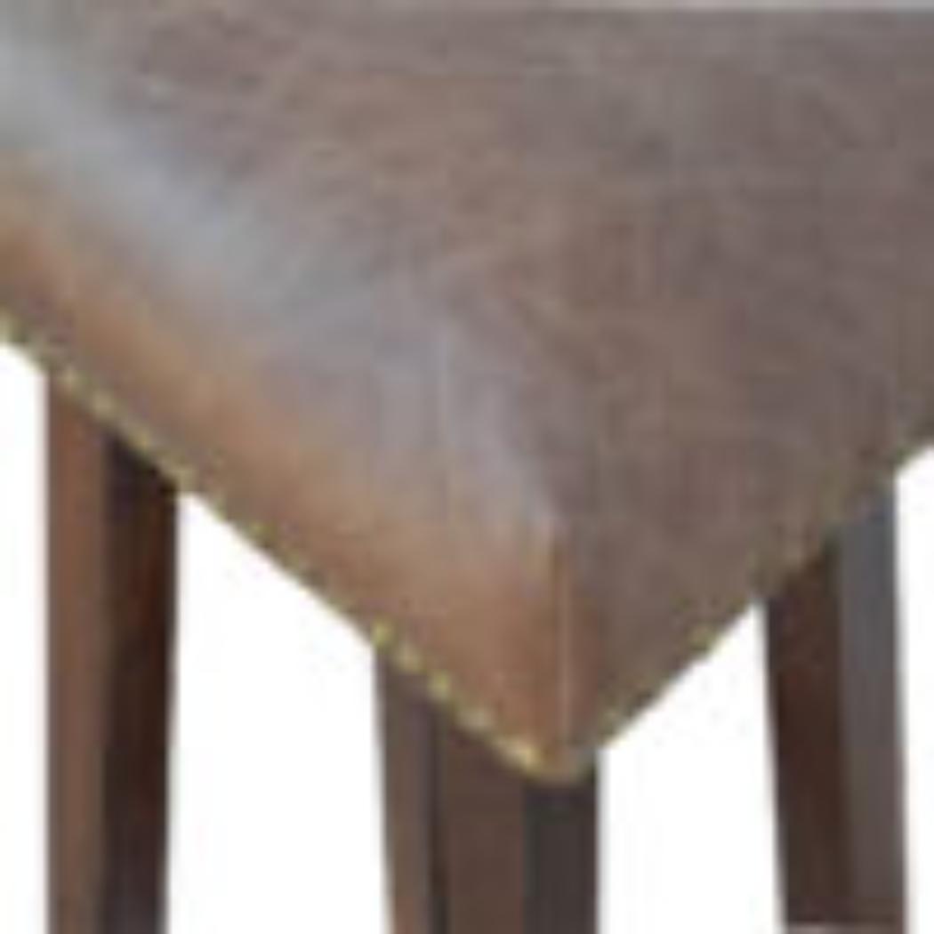 Buffalo Leather Bar Stool | Brass Detail | Statement Kitchen Seating