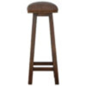 Buffalo Leather Bar Stool | Brass Detail | Statement Kitchen Seating