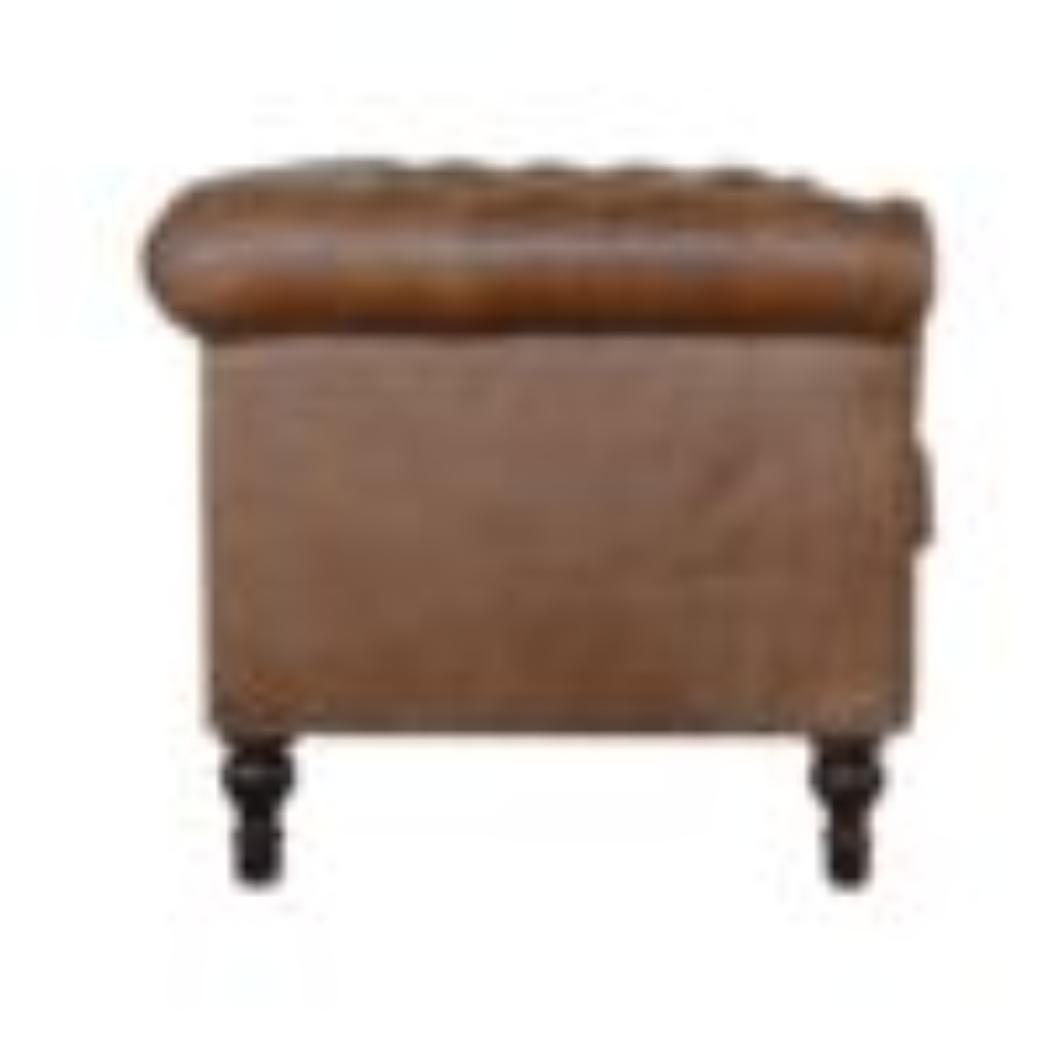 Buffalo Leather Chesterfield Chair | Solid Leather | Deep Button Upholstery | Classic Seating