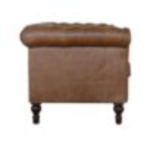 Buffalo Leather Chesterfield Chair | Solid Leather | Deep Button Upholstery | Classic Seating