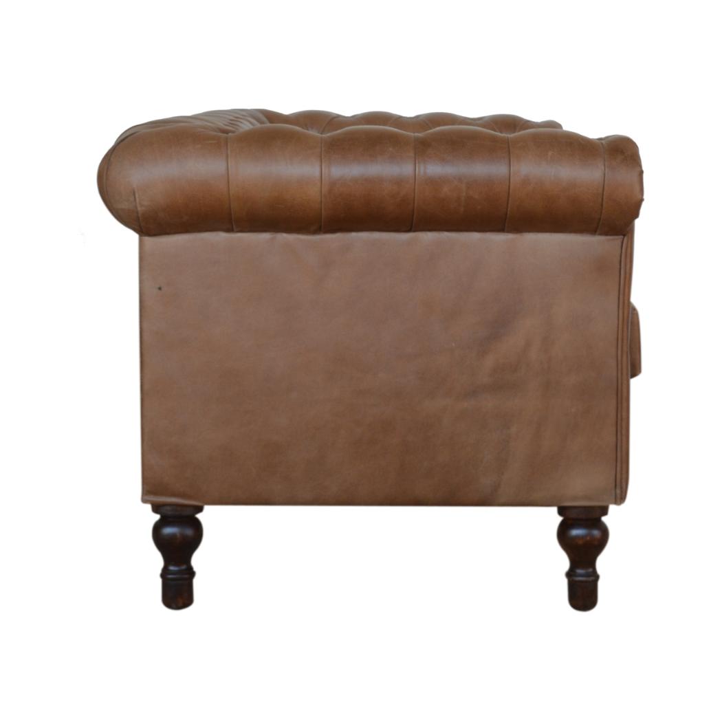 Buffalo Leather Chesterfield Chair | Solid Leather | Deep Button Upholstery | Classic Seating