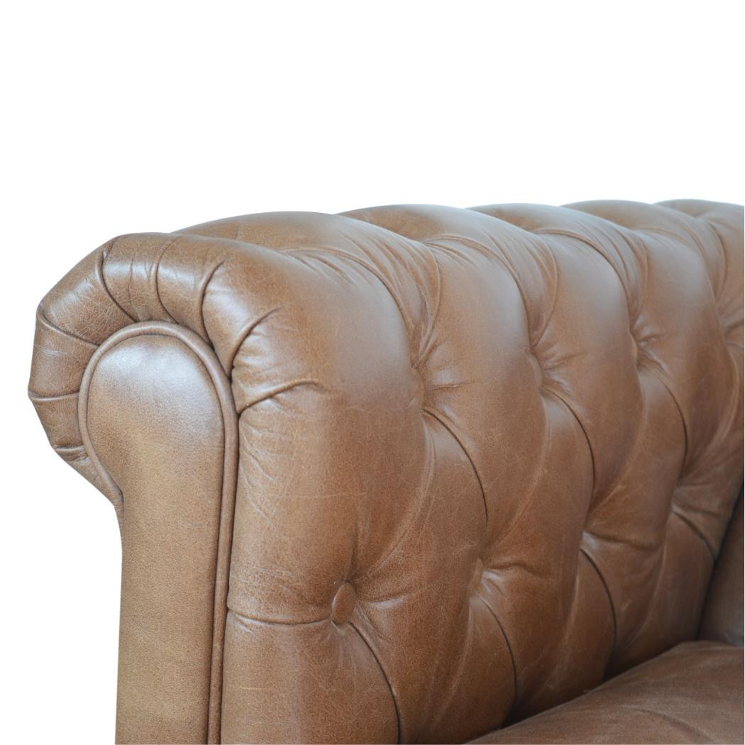 Buffalo Leather Chesterfield Chair | Solid Leather | Deep Button Upholstery | Classic Seating