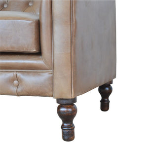 Buffalo Leather Chesterfield Chair | Solid Leather | Deep Button Upholstery | Classic Seating