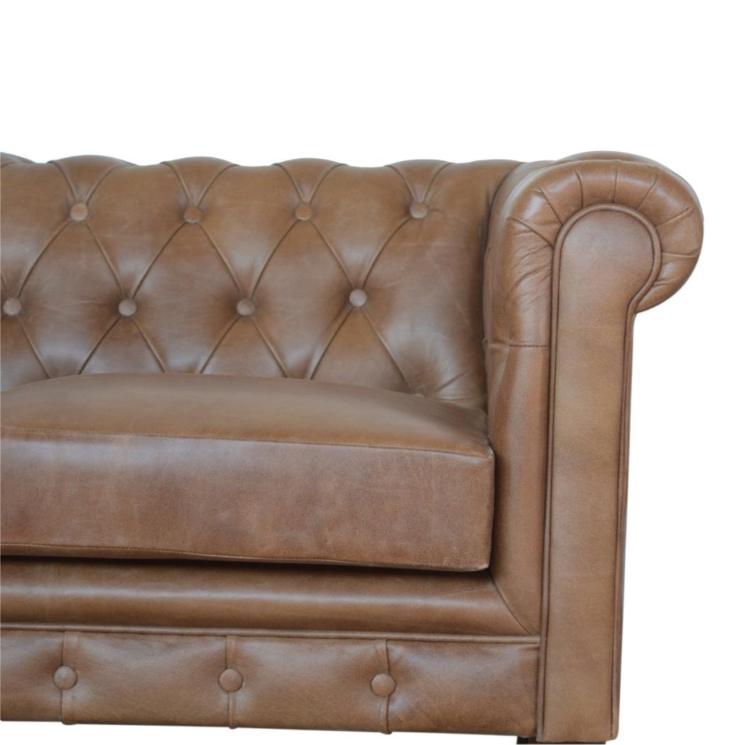 Buffalo Leather Chesterfield Chair | Solid Leather | Deep Button Upholstery | Classic Seating