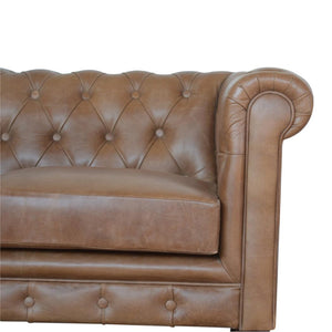 Buffalo Leather Chesterfield Chair | Solid Leather | Deep Button Upholstery | Classic Seating