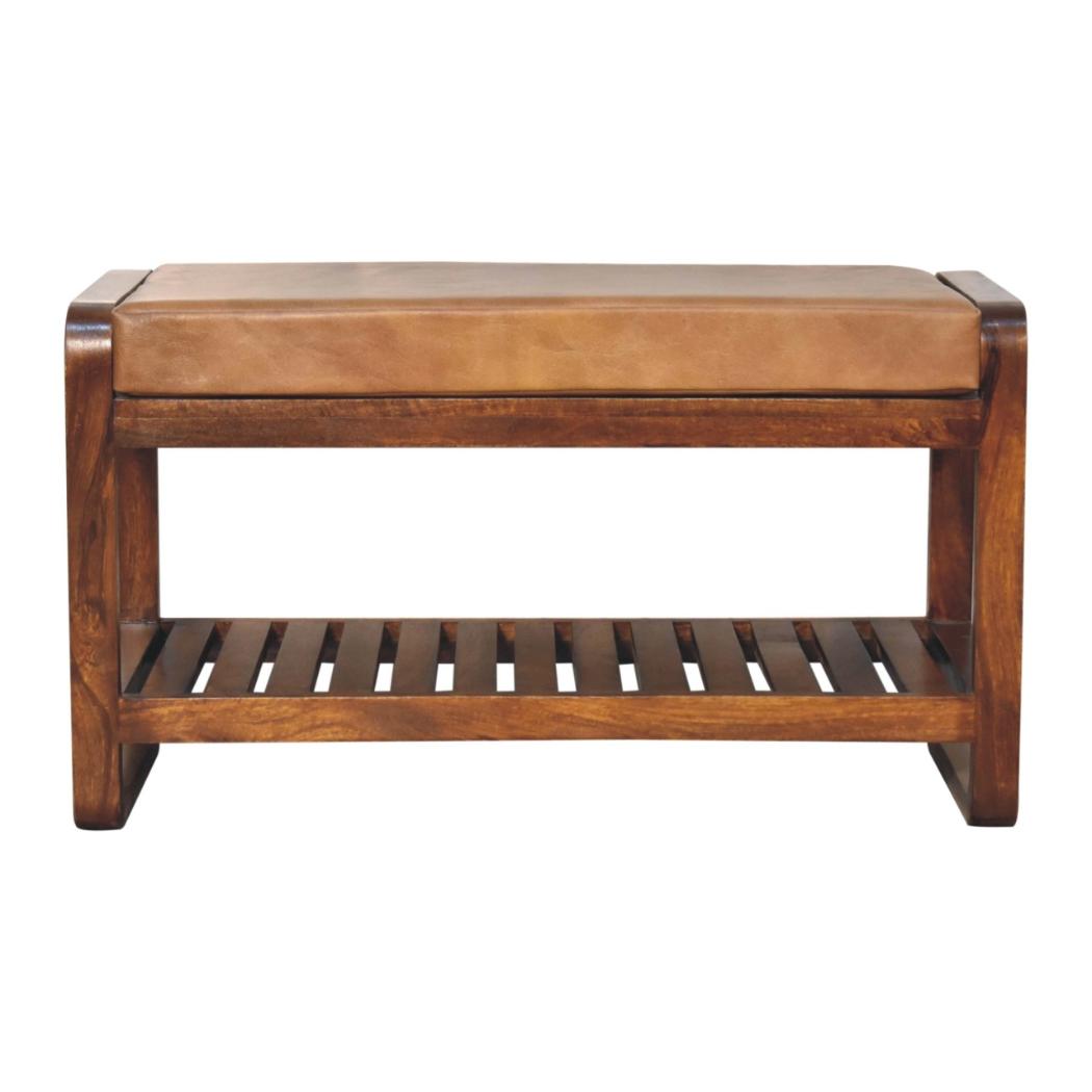Buffalo Slatted Hallway Bench | Entryway Seating