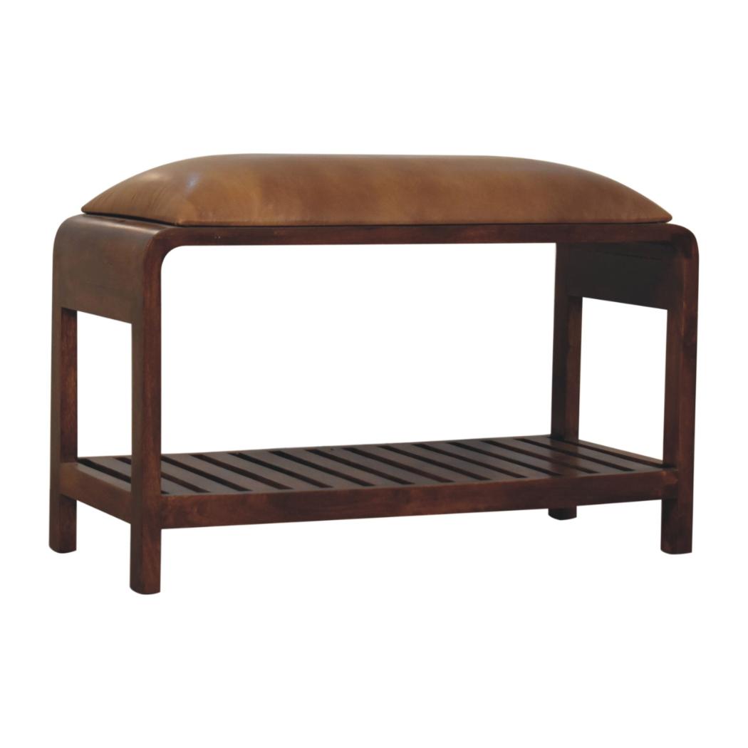 Buffalo Slatted Square Bench | Structured Accent Seating | Textured Design