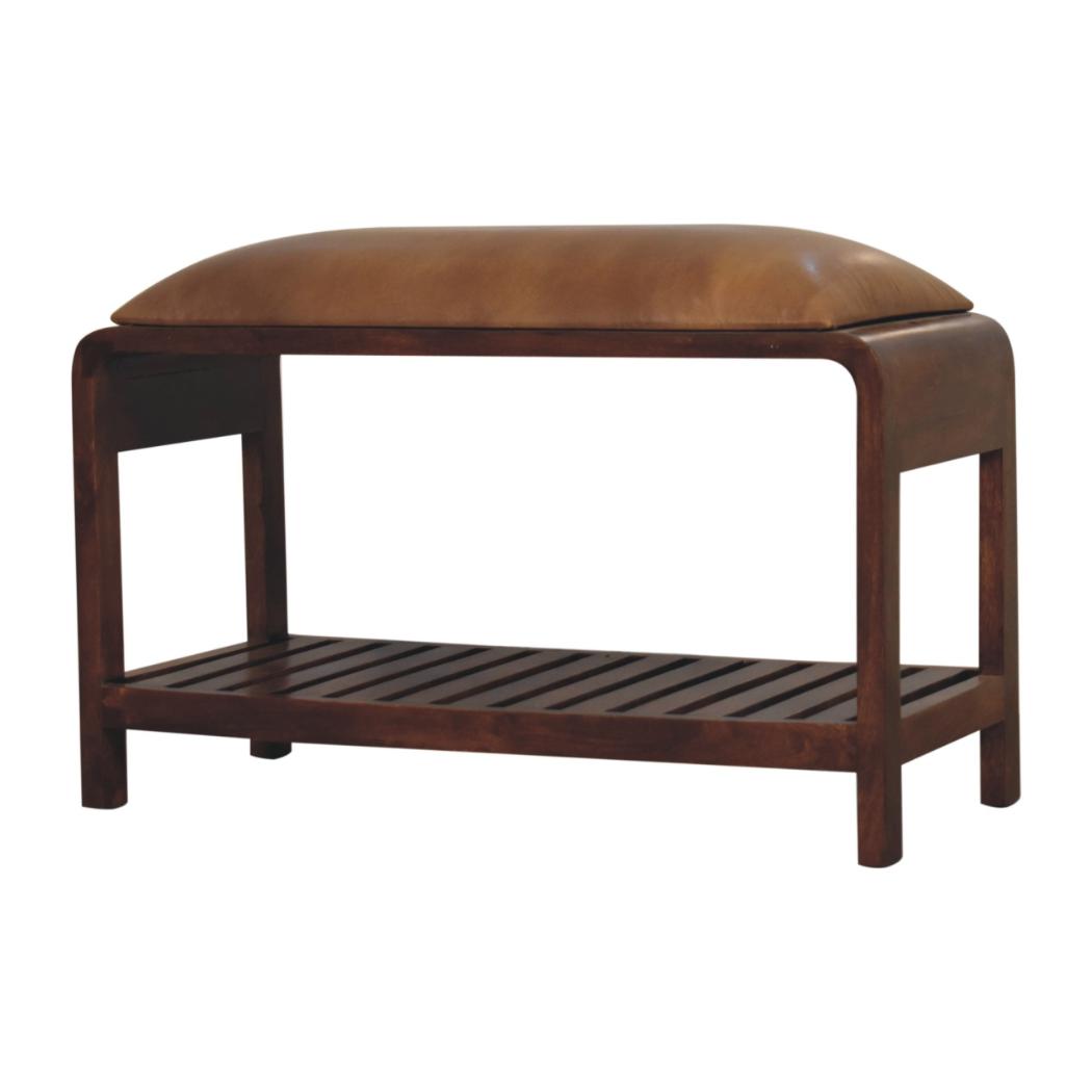 Buffalo Slatted Square Bench | Structured Accent Seating | Textured Design