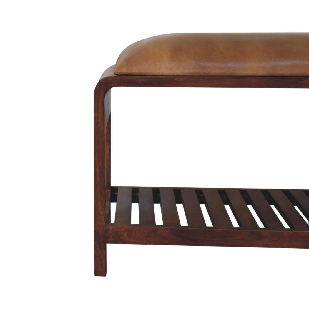 Buffalo Slatted Square Bench | Structured Accent Seating | Textured Design