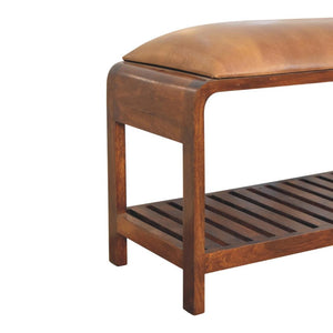 Buffalo Slatted Square Bench | Structured Accent Seating | Textured Design