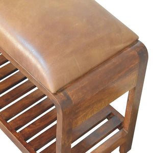 Buffalo Slatted Square Bench | Structured Accent Seating | Textured Design