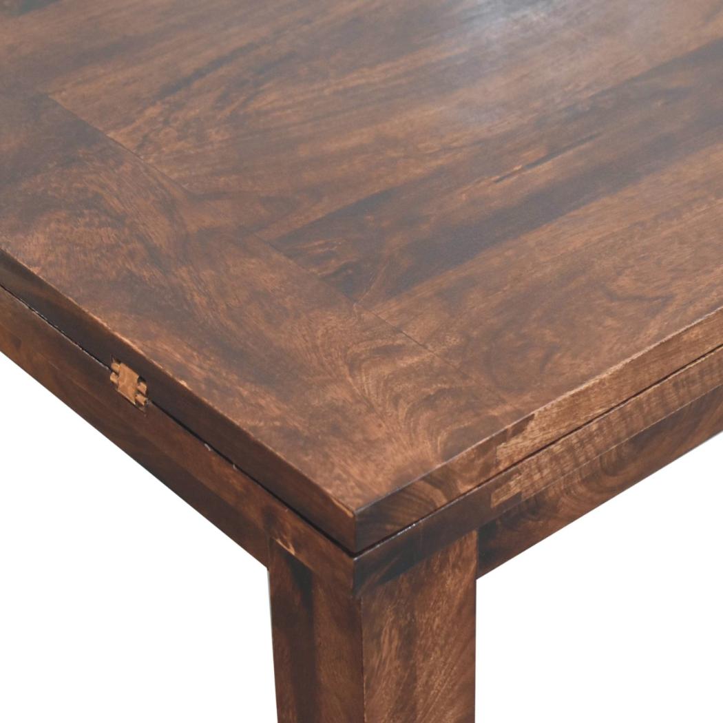 Butterfly Dining Table | Solid Mango Wood | California Walnut Finish | Extendable