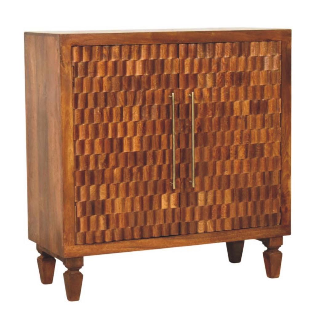 Cadiz Carved Cabinet | Artisan-Inspired Storage Cupboard
