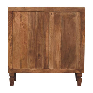 Cadiz Carved Chest of Drawers | Solid Mango Wood | Golden Teak Finish | 3 Drawer Storage Dresser