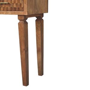 Cadiz Carved Console Table | 2 Drawers | Solid Mango Wood | Golden Teak Finish