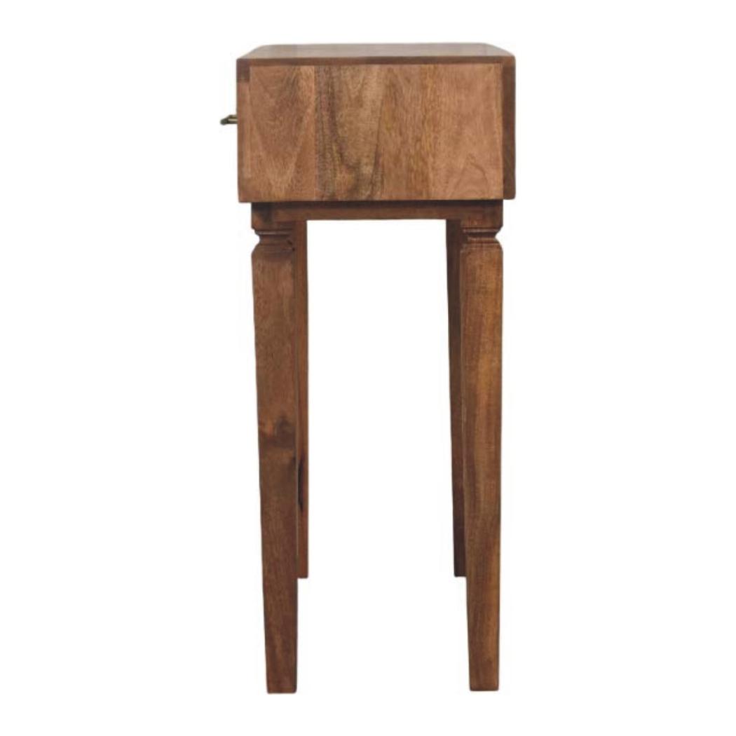 Cadiz Carved Console Table | 2 Drawers | Solid Mango Wood | Golden Teak Finish