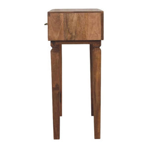 Cadiz Carved Console Table | 2 Drawers | Solid Mango Wood | Golden Teak Finish