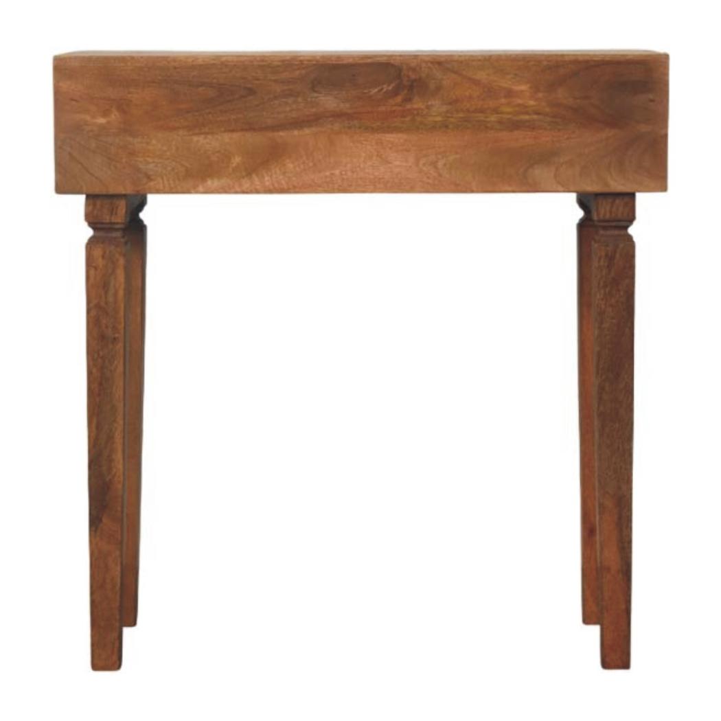 Cadiz Carved Console Table | 2 Drawers | Solid Mango Wood | Golden Teak Finish