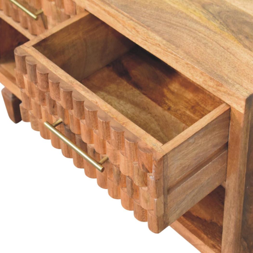 Cadiz Carved Entryway Shoe Cabinet | Carved Detailing | Hallway Storage
