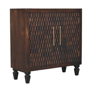 Cadiz Carved Panel Cabinet | Artisan-Style Timber Storage | Decorative Accent Cupboard