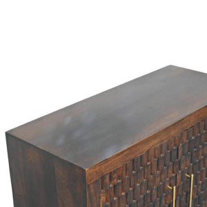Cadiz Carved Panel Cabinet | Artisan-Style Timber Storage | Decorative Accent Cupboard