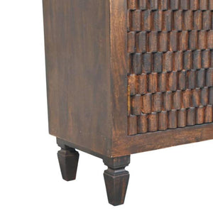 Cadiz Carved Panel Cabinet | Artisan-Style Timber Storage | Decorative Accent Cupboard
