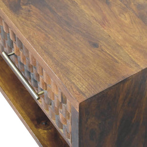 Cadiz Carved Shoe Bench | Timber Entryway Bench