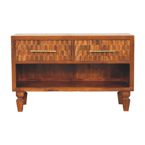 Cadiz Carved Shoe Bench | Timber Entryway Bench