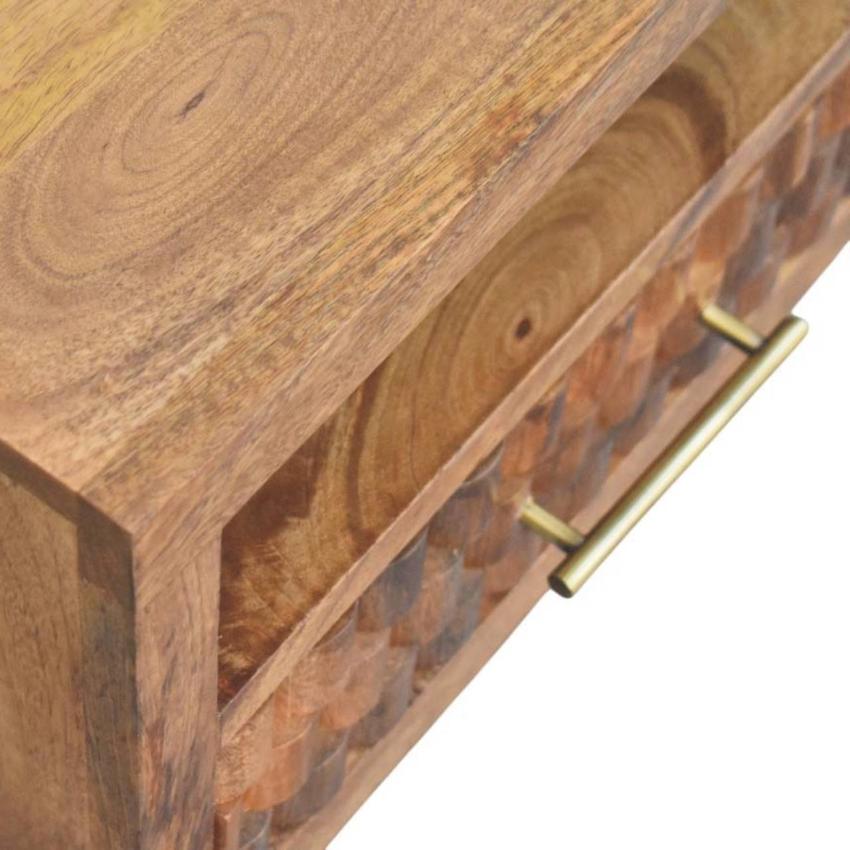 Cadiz Carved Slot-Drawer Bedside | Handcrafted Nightstand | Artisan Detail