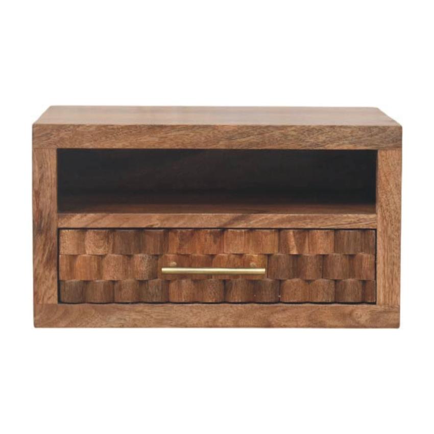 Cadiz Carved Slot-Drawer Bedside | Handcrafted Nightstand | Artisan Detail