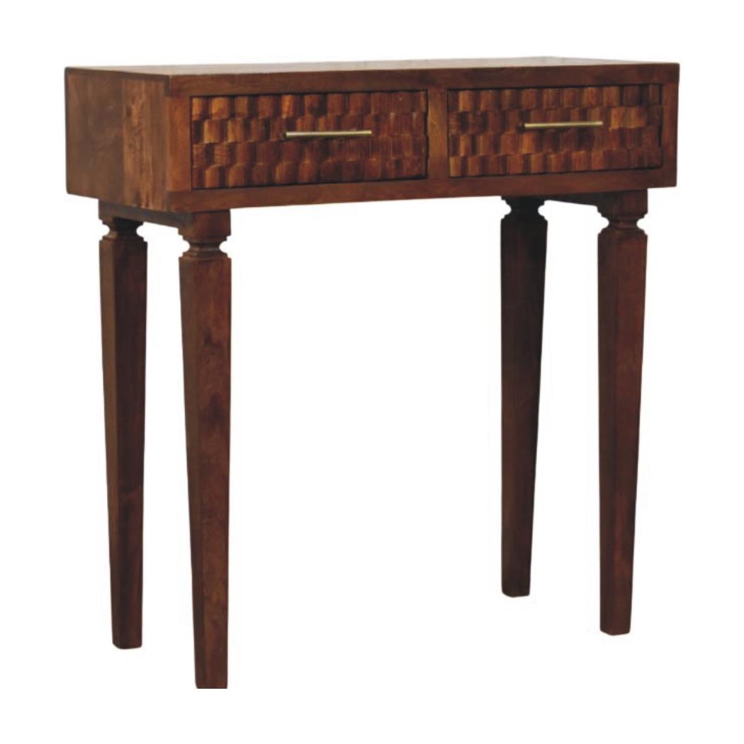 Cadiz Textured Console Table | Slim Hallway Furniture | Sculptural Design