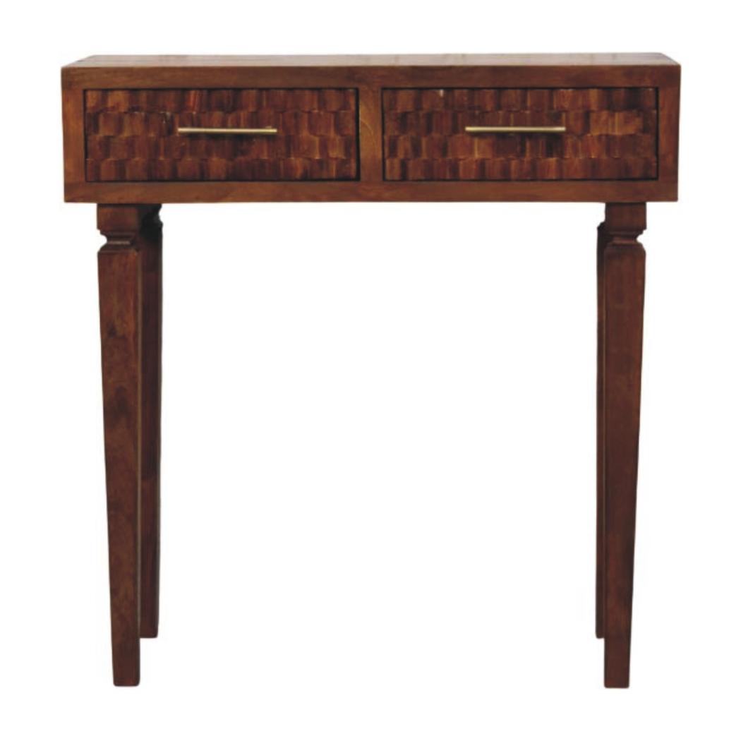 Cadiz Textured Console Table | Slim Hallway Furniture | Sculptural Design