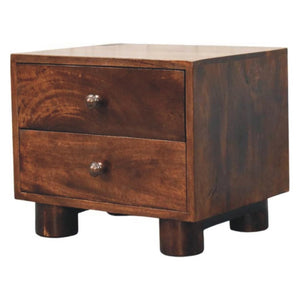 California Walnut Bedside Table | 2 Drawer Storage