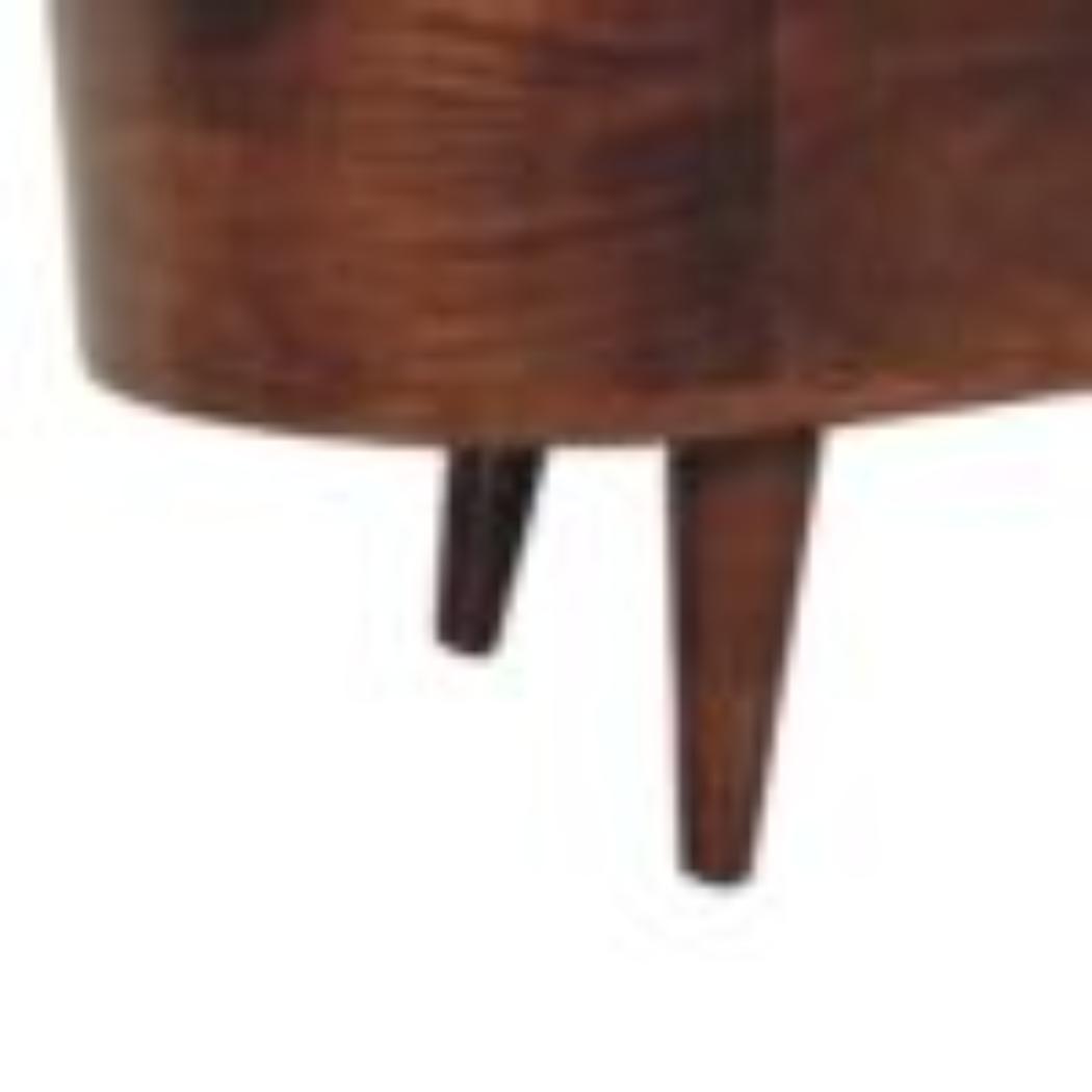 California Walnut Blanket Box | Solid Mango Wood | Rounded Lift-Up Storage Chest
