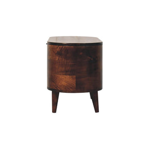California Walnut Blanket Box | Solid Mango Wood | Rounded Lift-Up Storage Chest