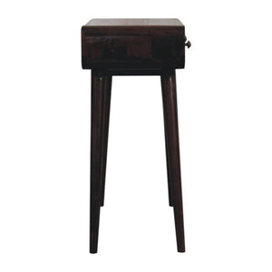California Walnut Console Table | Solid Mango Wood | 2 Drawer Curved Hallway Table