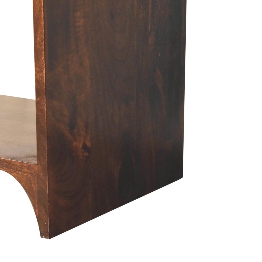 California Walnut Newton Bedside Table | Solid Mango Wood | California Walnut Finish | 1 Drawer with Open Shelf