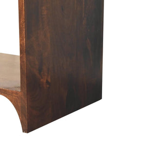 California Walnut Newton Bedside Table | Solid Mango Wood | California Walnut Finish | 1 Drawer with Open Shelf