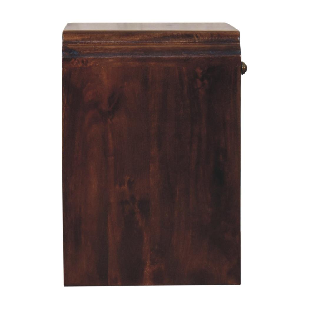 California Walnut Newton Bedside Table | Solid Mango Wood | California Walnut Finish | 1 Drawer with Open Shelf